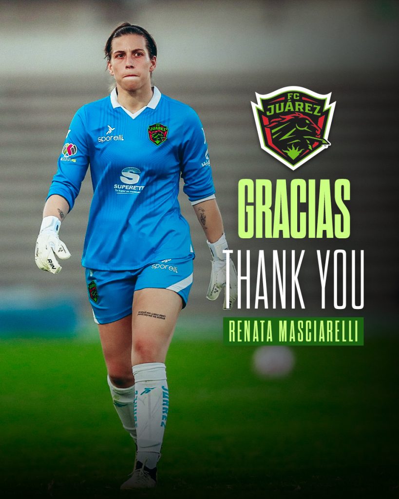 Culmina el vínculo de Renata Masciarelli con FC Juárez Femenil 1 Gracias Renata Masciarelli FEED